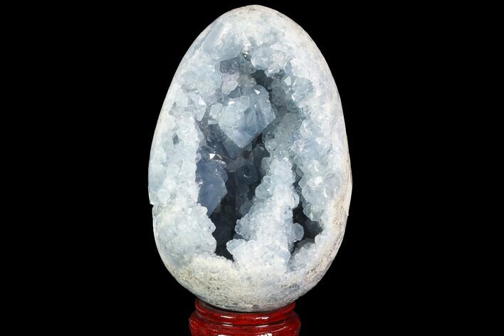 Crystal Filled Celestine (Celestite) Egg Geode - Madagascar #98826